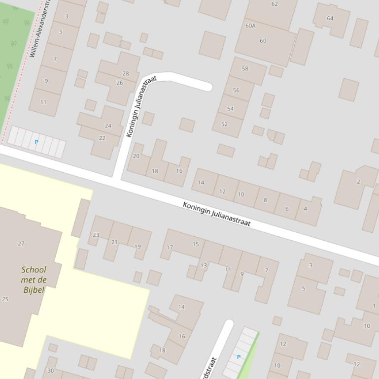 Kaart van de Koningin Julianastraat.