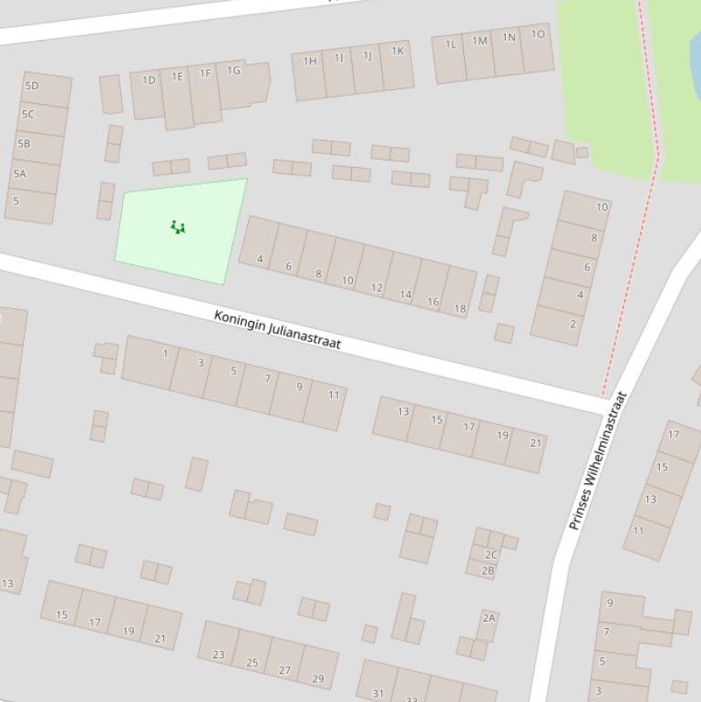 Kaart van de Koningin Julianastraat.