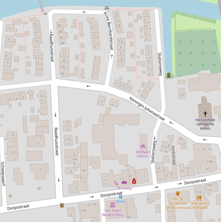 Kaart van de Koningin Julianastraat.
