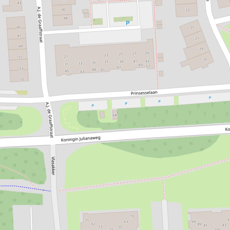 Kaart van de Koningin Julianaweg.