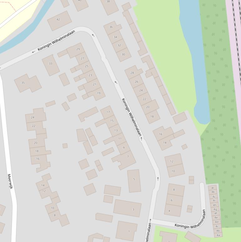 Kaart van de Koningin Wilhelminalaan.