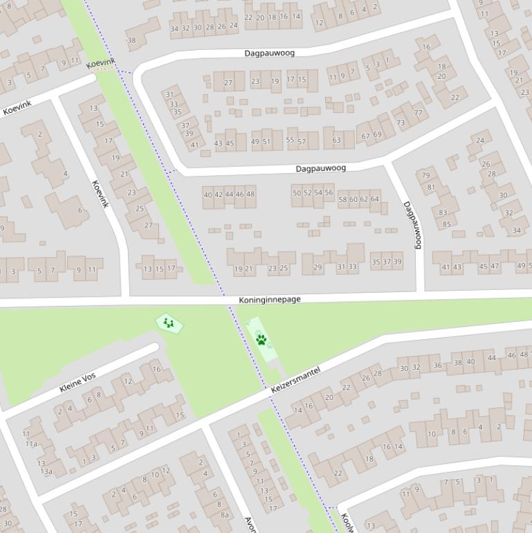 Kaart van  Koninginnepage.
