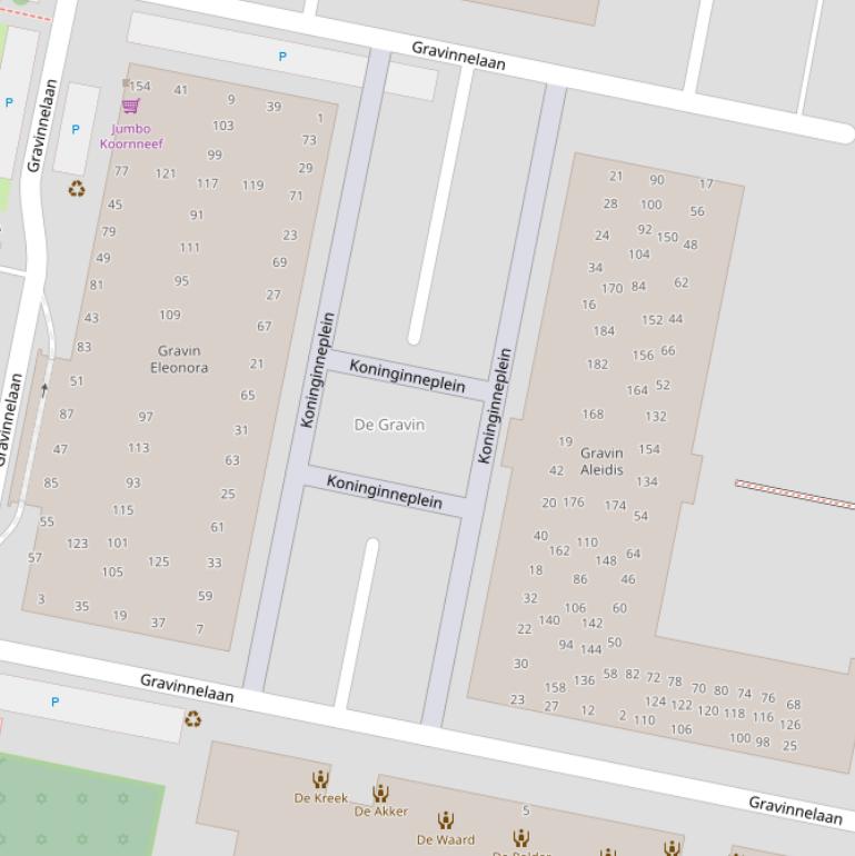 Kaart van het Koninginneplein.