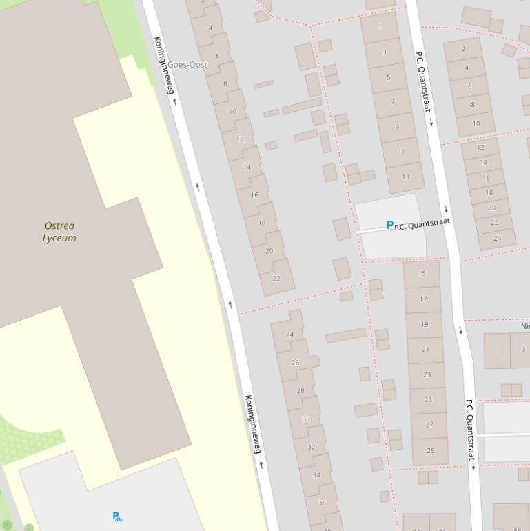 Kaart van de Koninginneweg.