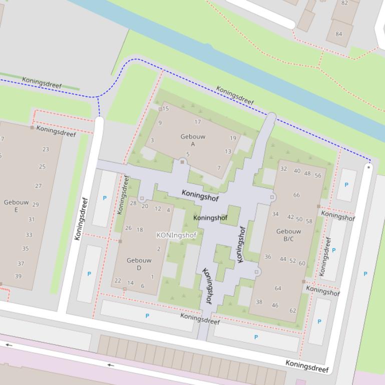 Kaart van de Koningshof.