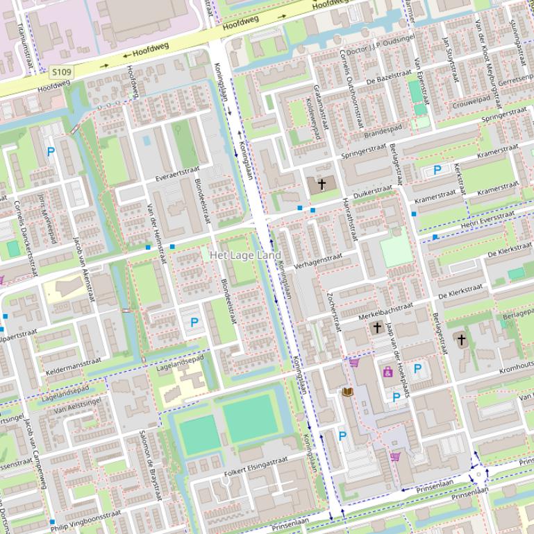 Kaart van de Koningslaan.