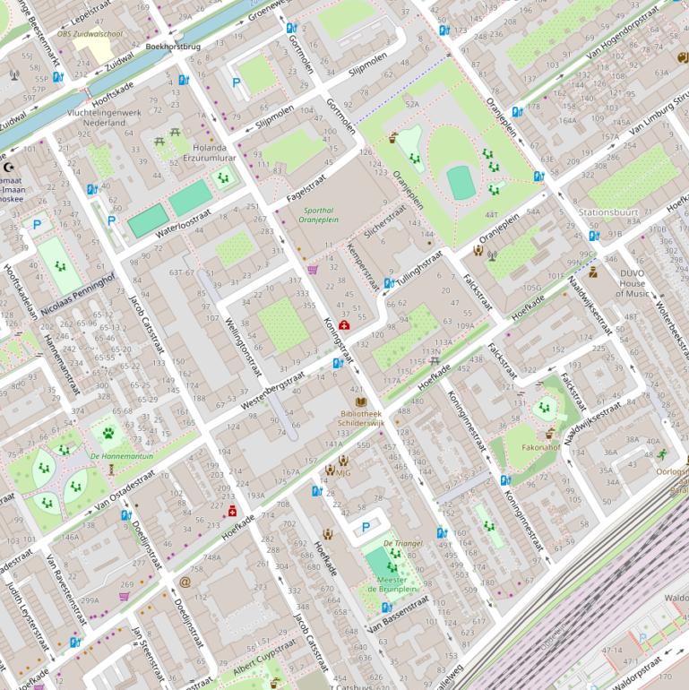 Kaart van de Koningstraat.