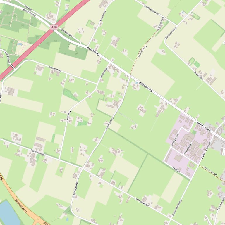 Kaart van de Koningsweg.