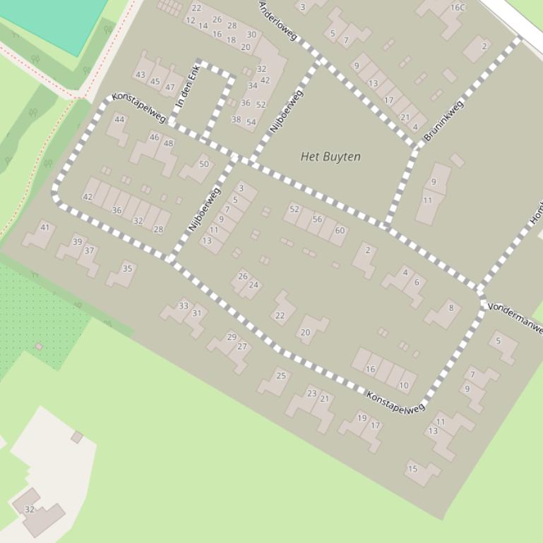 Kaart van de Konstapelweg.