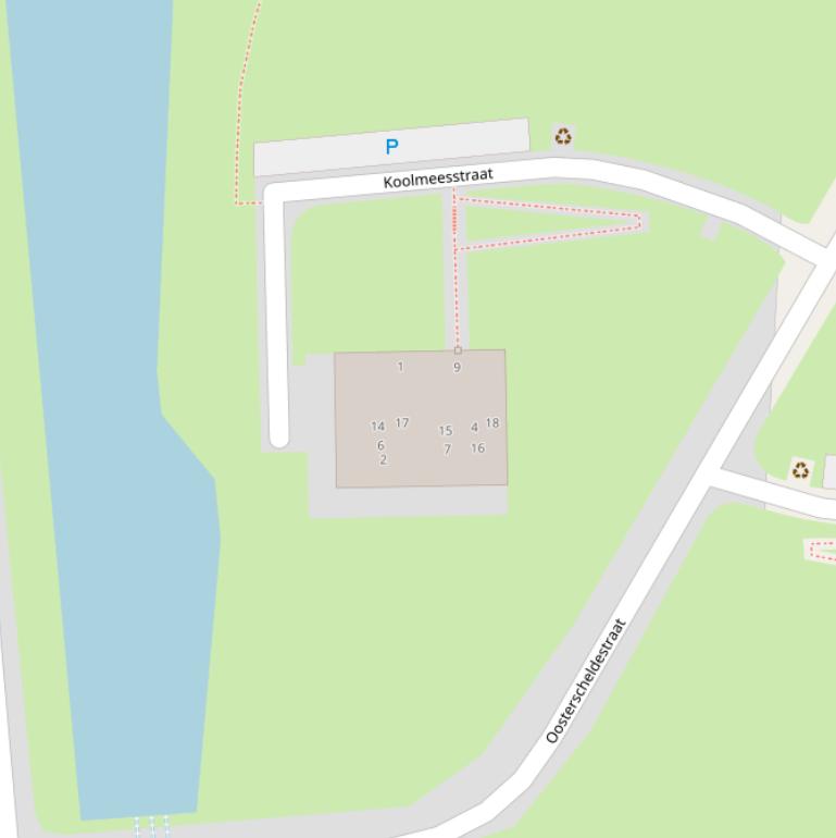 Kaart van de Koolmeesstraat.