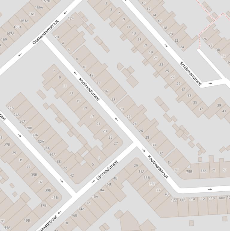 Kaart van de Koolzaadstraat.