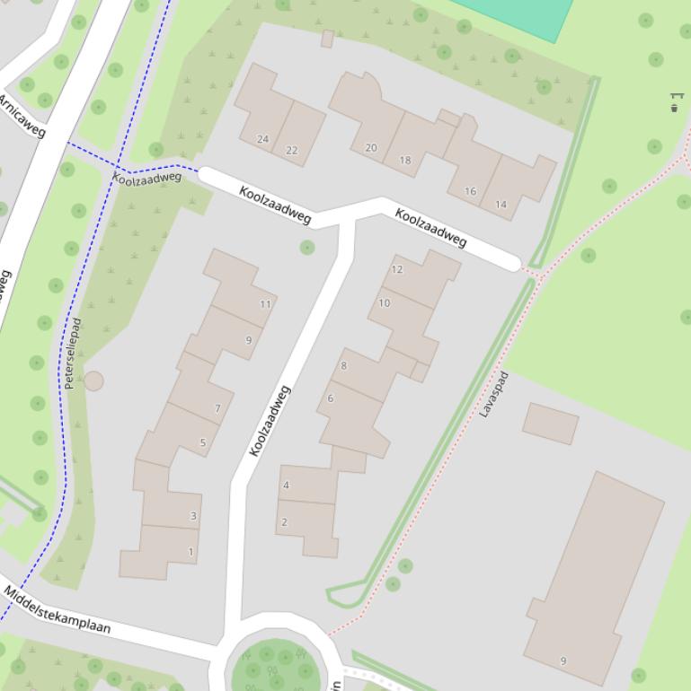 Kaart van de Koolzaadweg.