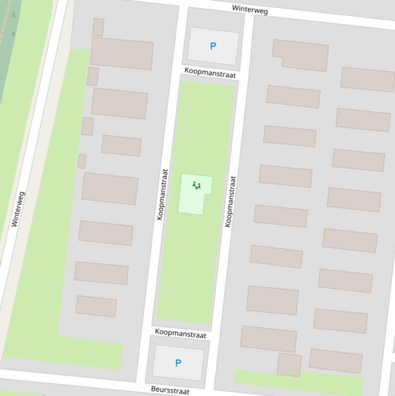 Kaart van de Koopmanstraat.