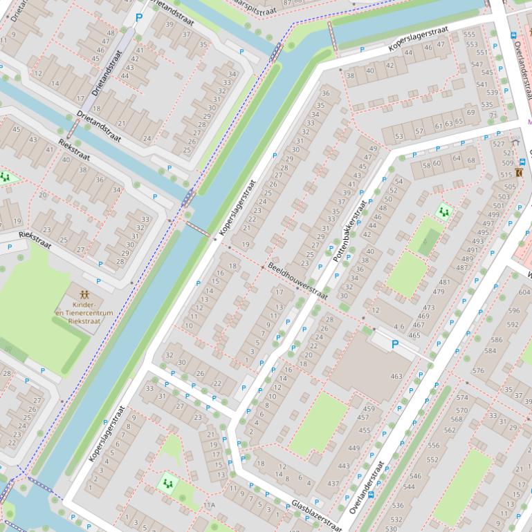 Kaart van de Koperslagerstraat.