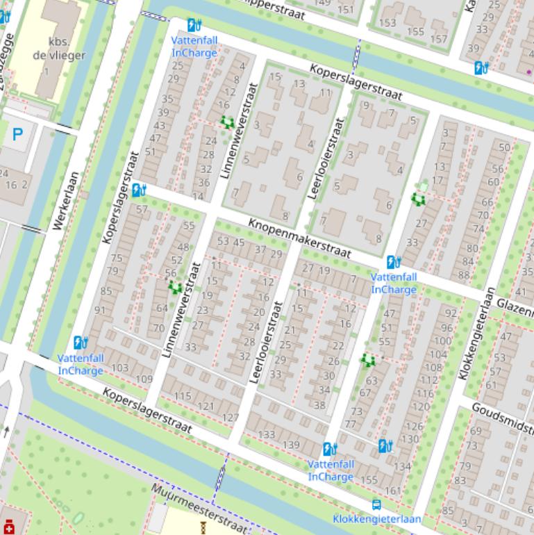 Kaart van de Koperslagerstraat.