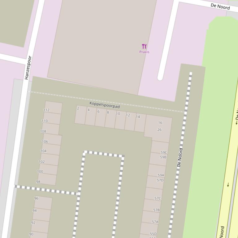 Kaart van het Koppelspoorpad.