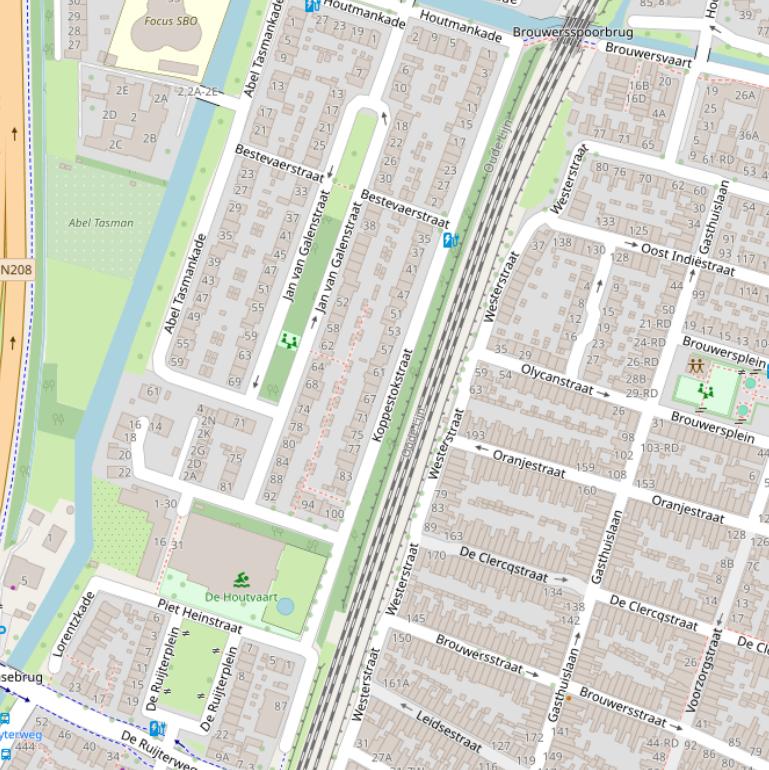 Kaart van de Koppestokstraat.