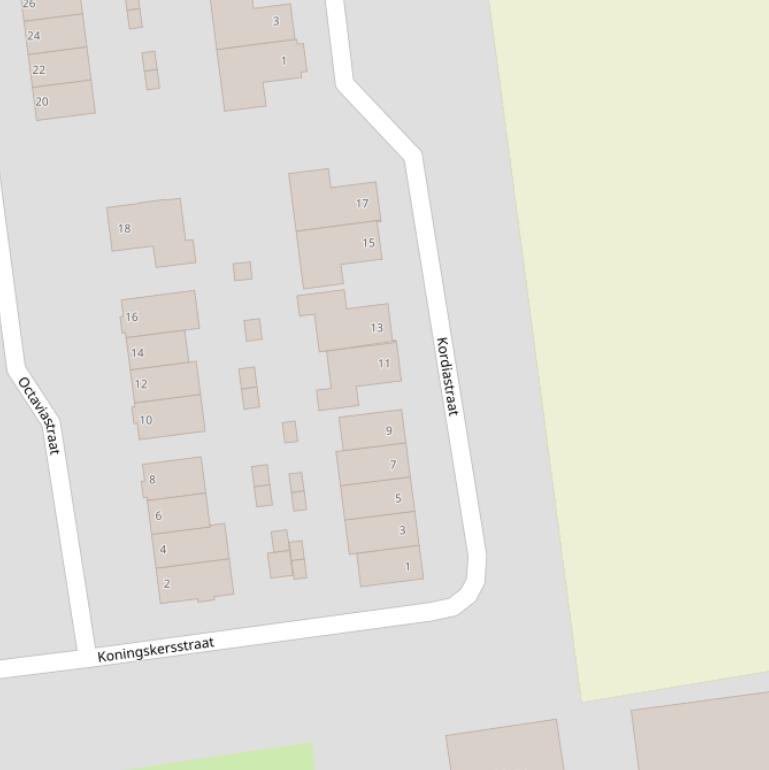 Kaart van de Kordiastraat.