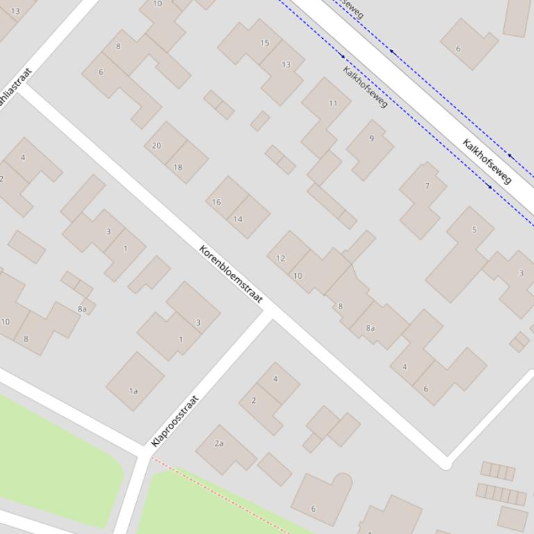 Kaart van de Korenbloemstraat.