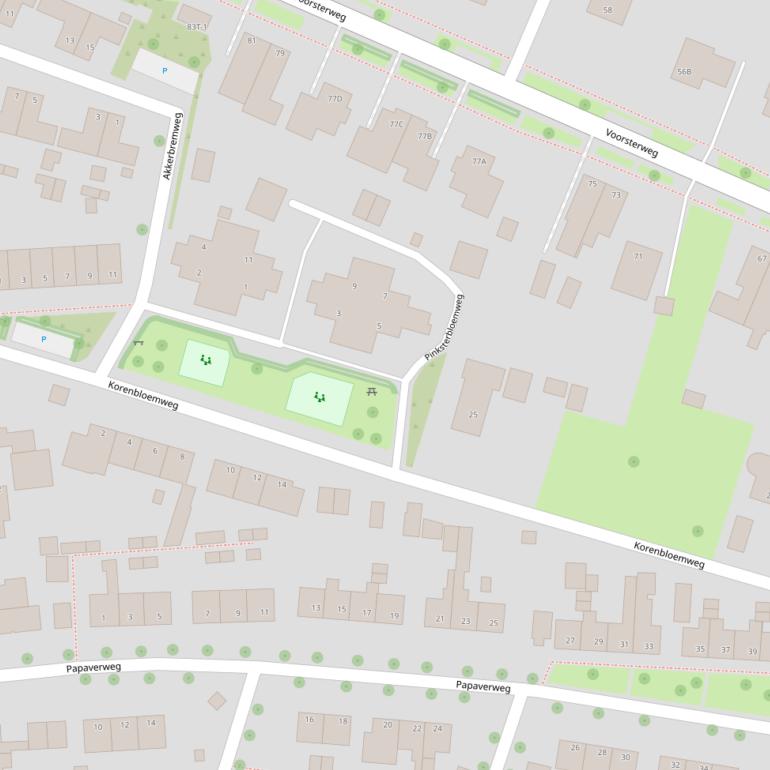 Kaart van de Korenbloemweg.