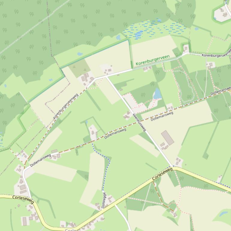 Kaart van de Korenburgerveenweg.