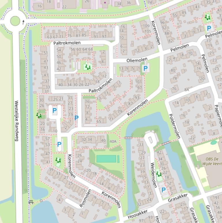 Kaart van  Korenmolen.