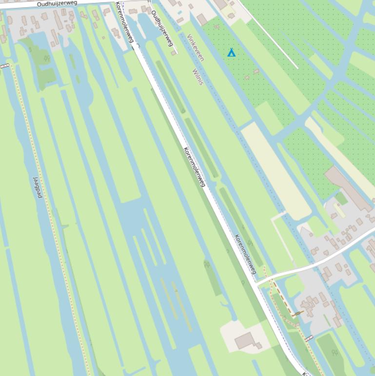 Kaart van de Korenmolenweg.