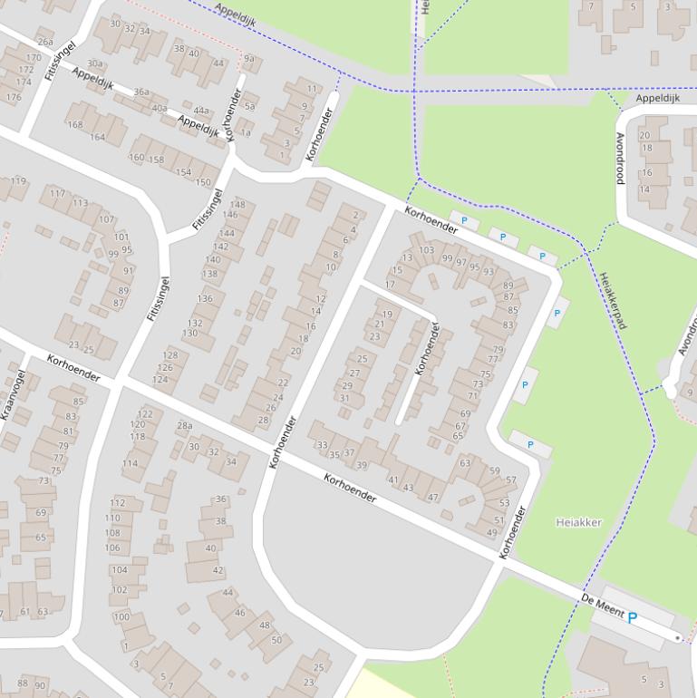 Kaart van  Korhoender.