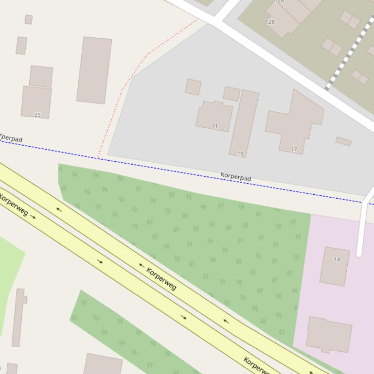 Kaart van het Korperpad.