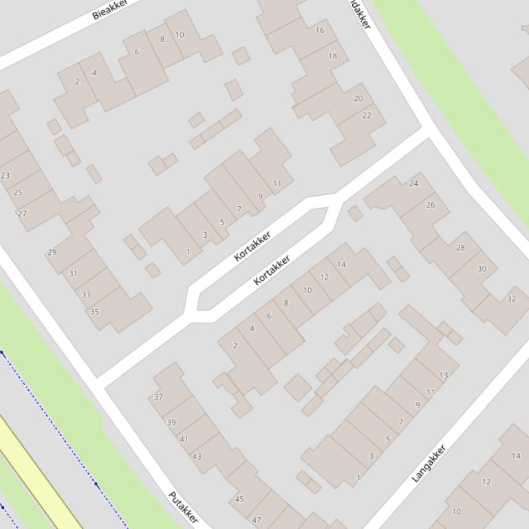 Kaart van  Kortakker.