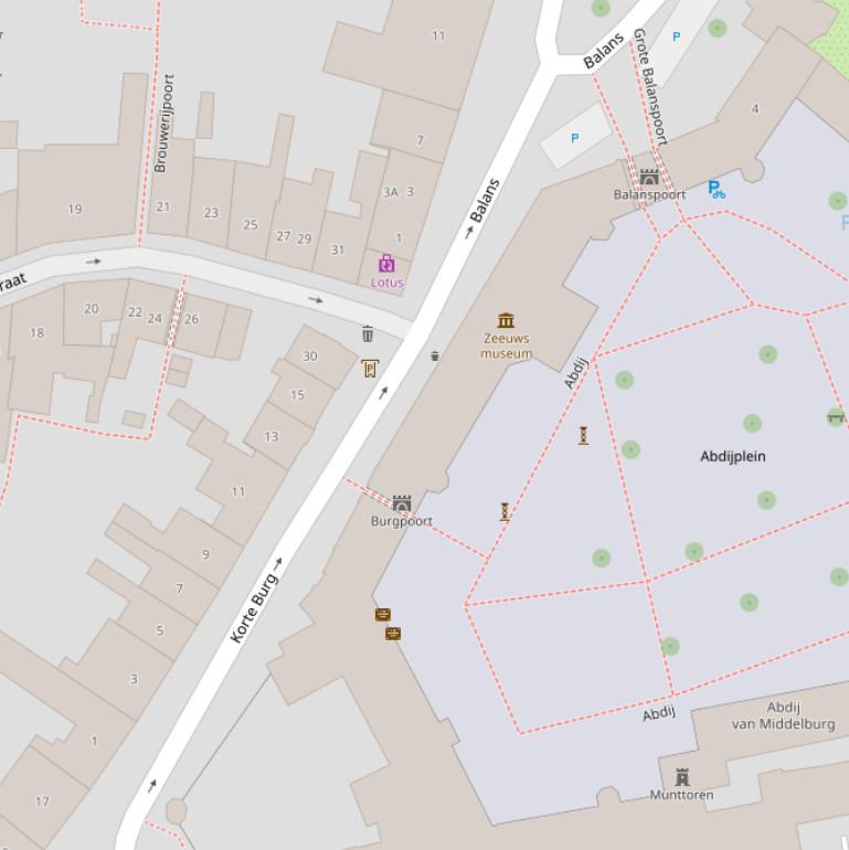 Kaart van  Korte Burg.