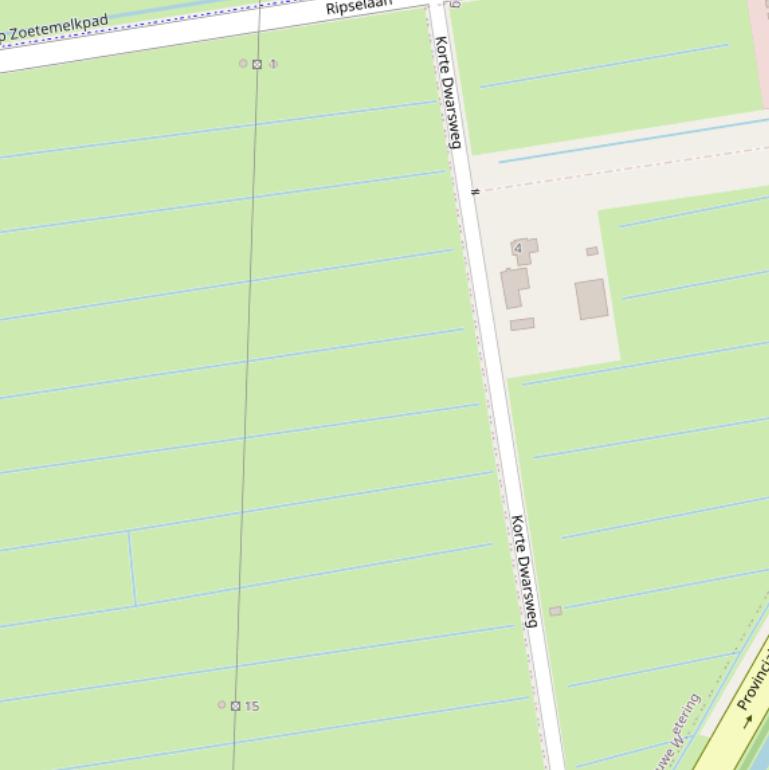 Kaart van de Korte Dwarsweg.