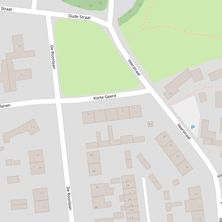 Kaart van  Korte Geerd.