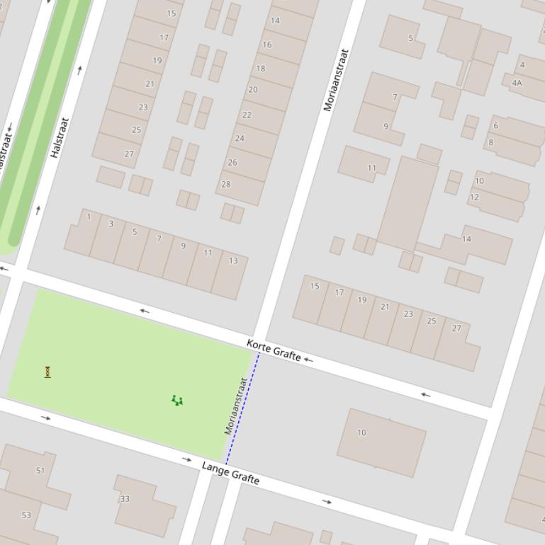 Kaart van  Korte Grafte.