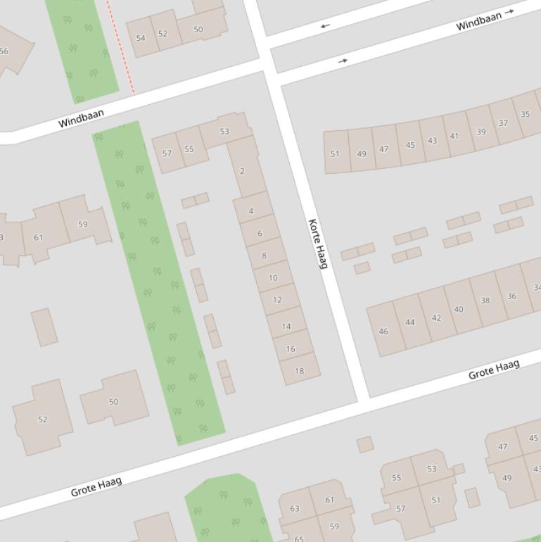 Kaart van  Korte Haag.