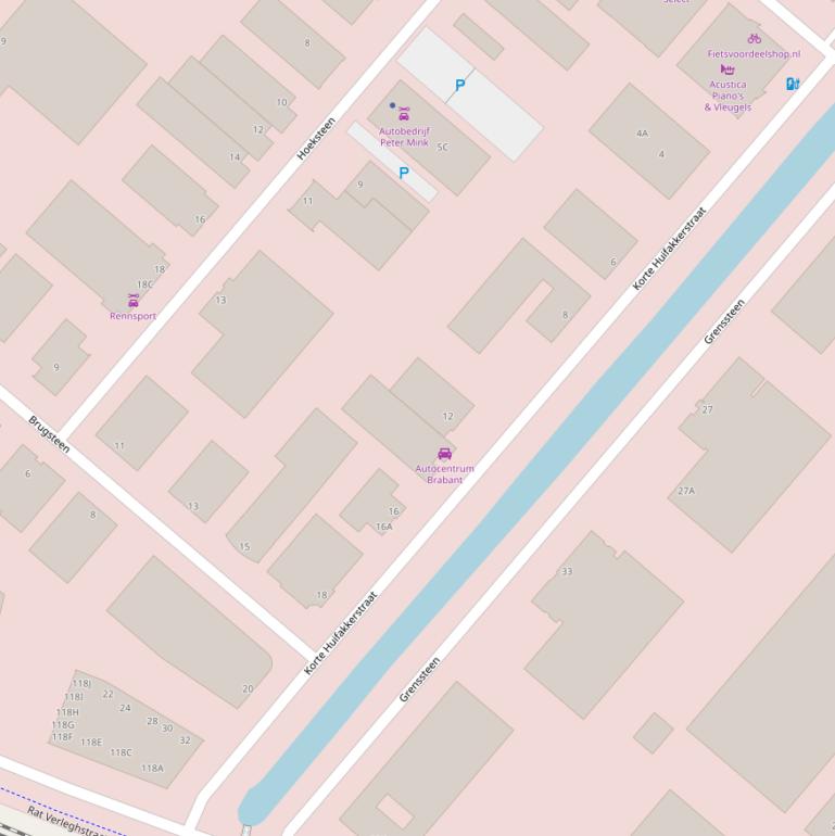 Kaart van de Korte Huifakkerstraat.