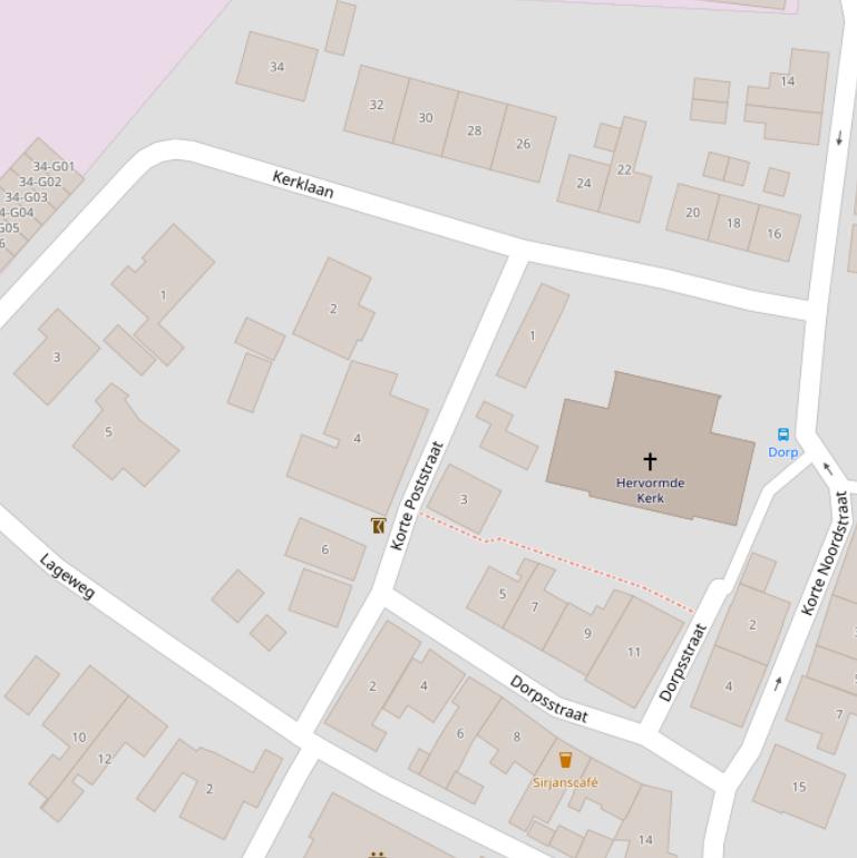 Kaart van de Korte Poststraat.