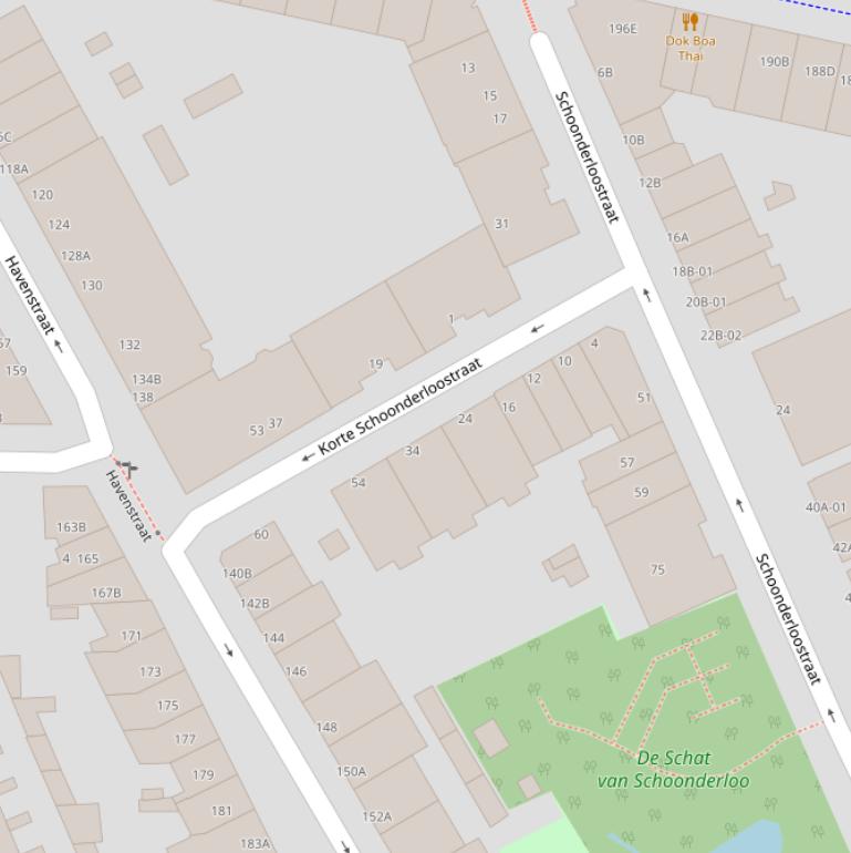 Kaart van de Korte Schoonderloostraat.