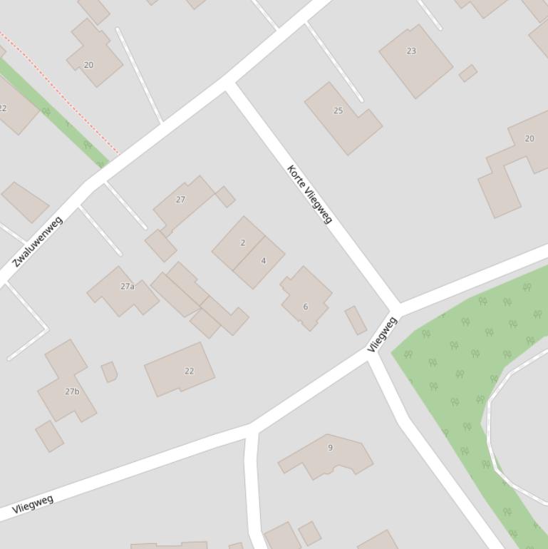 Kaart van de Korte Vliegweg.