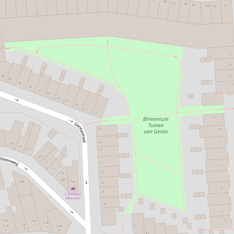 Kaart van  Korte Waag.