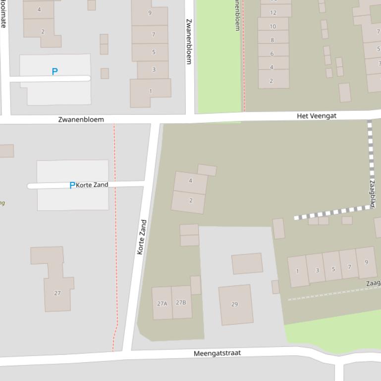 Kaart van  Korte Zand.