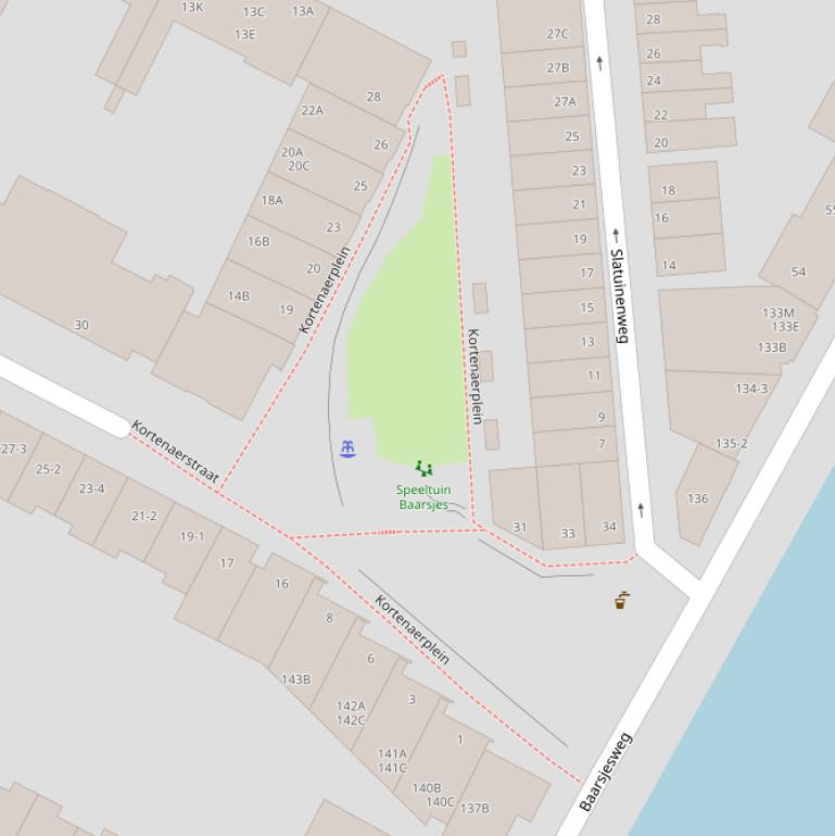 Kaart van het Kortenaerplein.