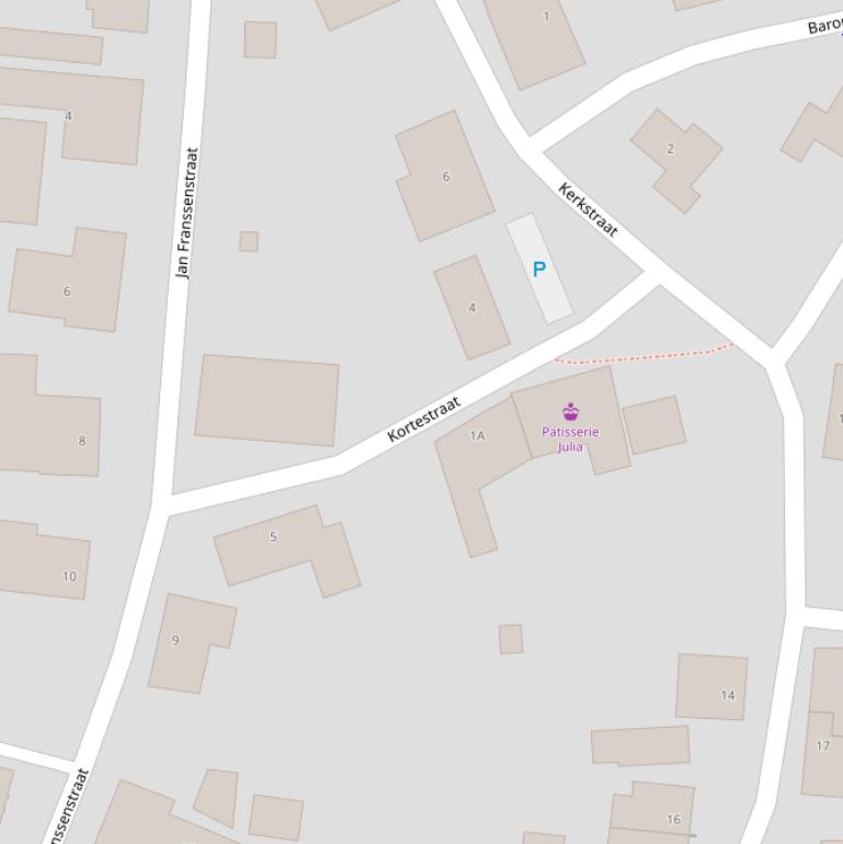 Kaart van de Kortestraat.