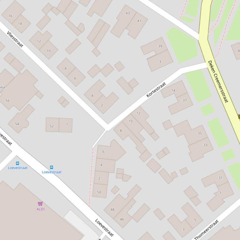 Kaart van de Kortestraat.