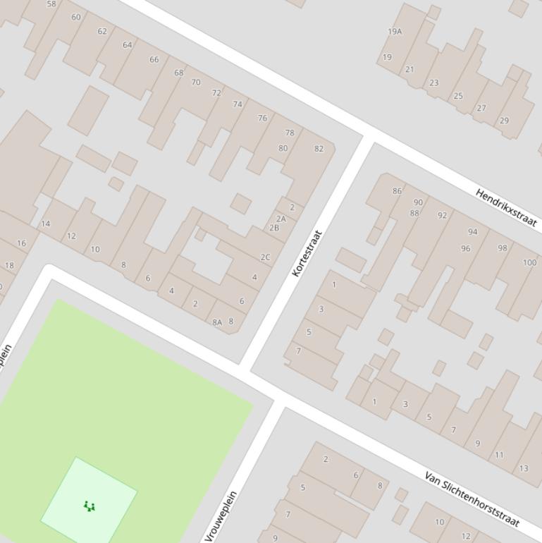 Kaart van de Kortestraat.