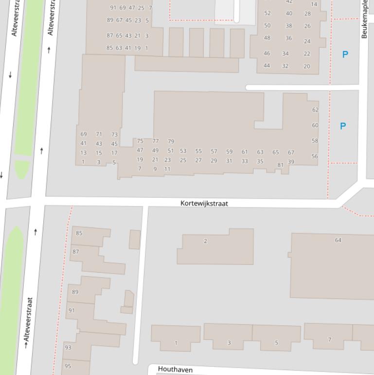Kaart van de Kortewijkstraat.