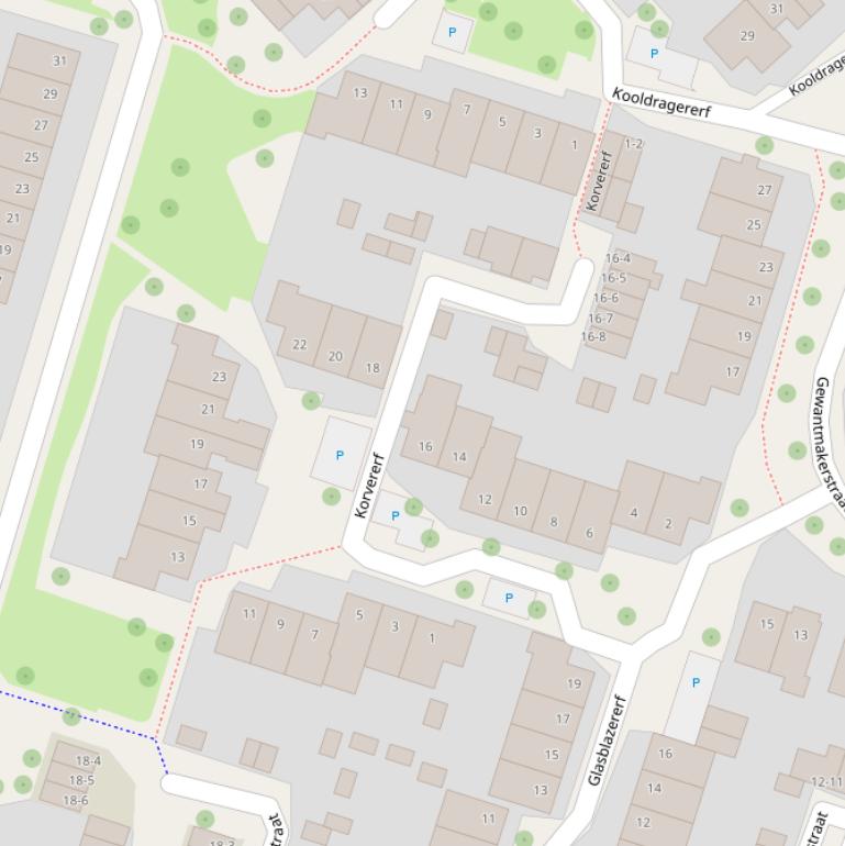 Kaart van het Korvererf.