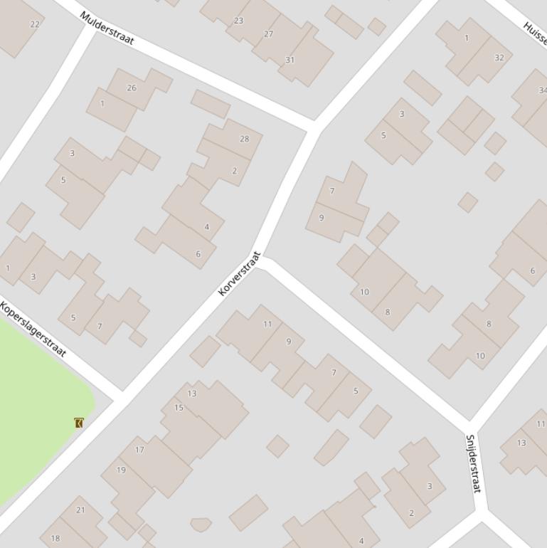 Kaart van de Korverstraat.