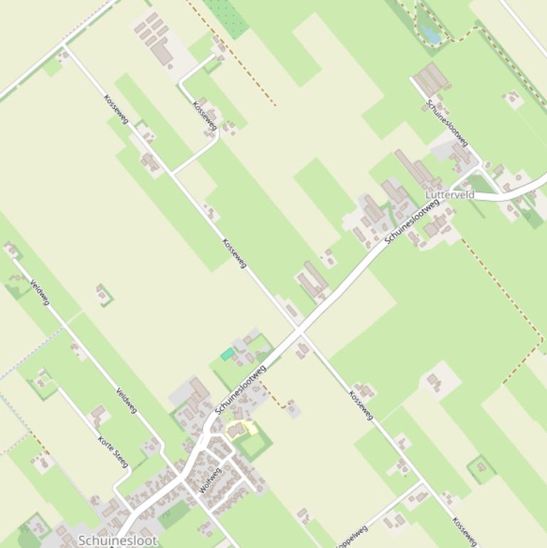 Kaart van de Kosseweg.