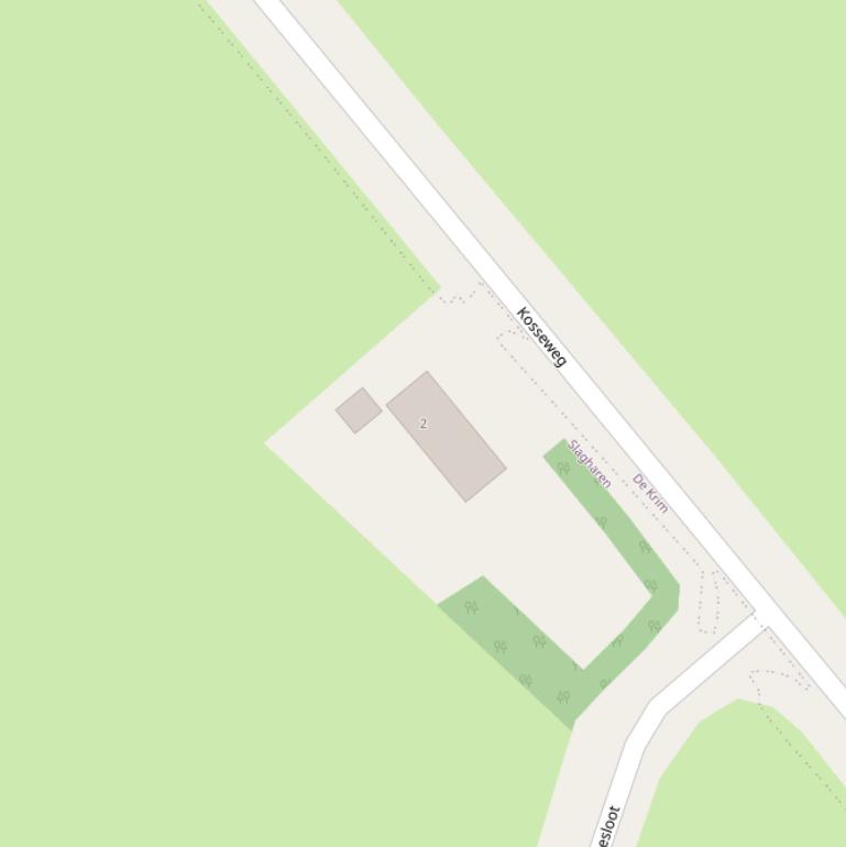 Kaart van de Kosseweg.